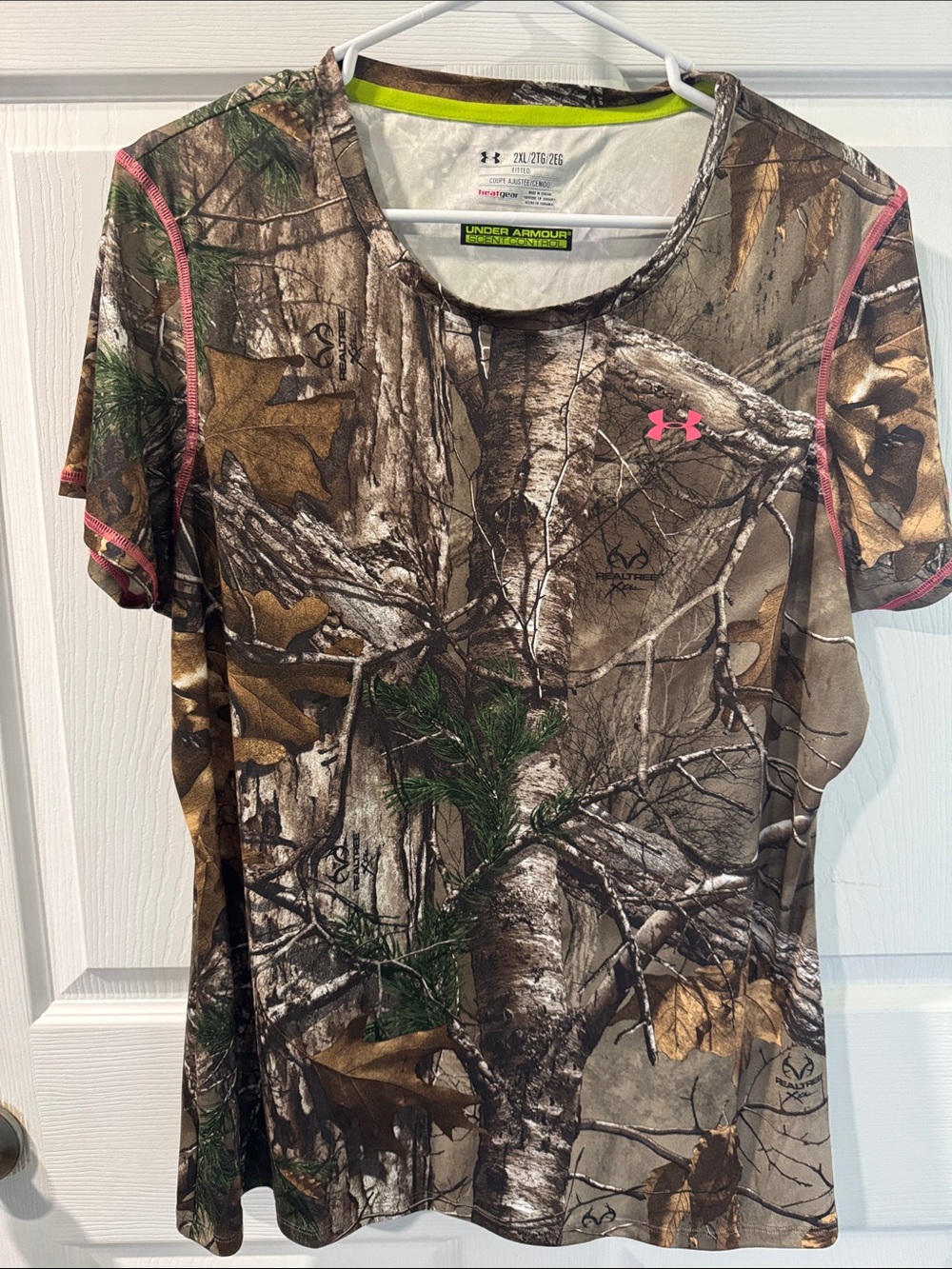 Under Armour Realtree Camo Tee with Pink Logo